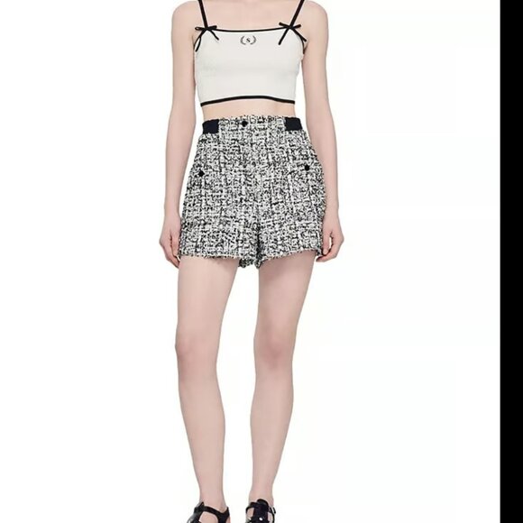Sandro Darren Shorts Noir Size 42 - Picture 1 of 12